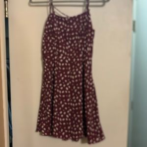 Lola grace mini dotted maroon dress. Worn once. Size medium.